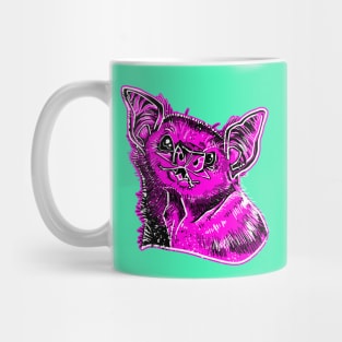 GOT BLOOD? Neon cute Vampire bat face shirt RED 2 Mug